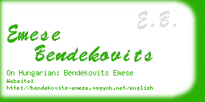 emese bendekovits business card